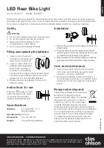 Предварительный просмотр 1 страницы Clas Ohlson JY-6001T Manual