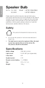 Предварительный просмотр 2 страницы Clas Ohlson L-BTB7-RGB-R Manual