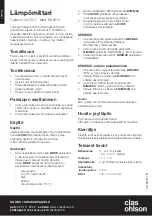 Preview for 4 page of Clas Ohlson RS3010 Operating Instructions