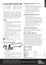 Предварительный просмотр 1 страницы Clas Ohlson US–P33-C Quick Start Manual