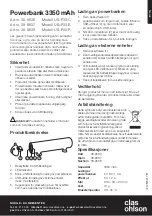 Preview for 3 page of Clas Ohlson US–P33-C Quick Start Manual