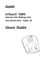 Preview for 1 page of ClassCo InTouch 5000 User Manual