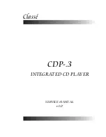 Classe Audio CDP-3 Service Manual preview