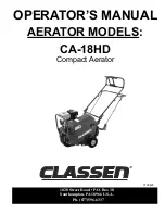 Preview for 1 page of Classen CA-18HD Operator'S Manual