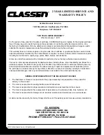 Preview for 30 page of Classen PRO HSC18A5 Operator'S And Safety Manual