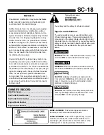 Preview for 4 page of Classen SC-18AHD Operator'S And Safety Manual