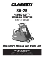 Classen STAND-AER SA-25 Operator'S Manual And Parts List preview