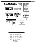 Preview for 7 page of Classen TR-20HD Operator'S Manual