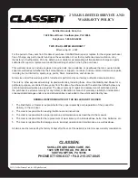 Preview for 16 page of Classen TRS-20H Operator'S Manual