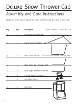 Предварительный просмотр 2 страницы Classic Accessories Deluxe Snow Thrower Cab Assembly And Care Instructions