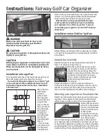 Preview for 1 page of Classic Accessories Fairway Golf Cart Organizer Instructions