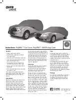 Preview for 1 page of Classic Accessories OVER DRIVE PolyPRO 1 Car Cover Instructions