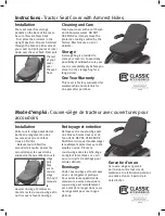 Classic Accessories Tractor Seat Cover with Armrest Holes Instructions preview