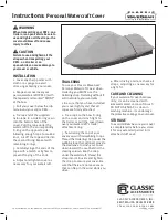 Preview for 1 page of Classic Accessories WAVEGEAR EXTREME Personal Watercraft Cover Instructions