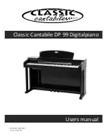 Предварительный просмотр 1 страницы Classic Cantabile DP 99 User Manual