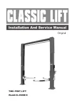 CLASSIC LIFT CL4500XH Installation And Service Manual предпросмотр