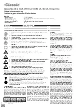 Preview for 2 page of Classic Energy Bloc Series Operating Instructions Manual