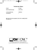 Preview for 23 page of Clatronic FR 2368 Instruction Manual