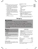 Предварительный просмотр 7 страницы Clatronic SM 3638 Instruction Manual