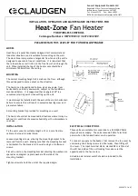 Предварительный просмотр 1 страницы Claudgen HE7010W-30 Installation, Operation And Maintenance Instructions