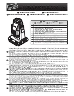 Clay Paky ALPHA PROFILE 1200 Instruction Manual предпросмотр