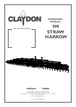 Claydon 15m Straw Harrow Operator'S Manual предпросмотр