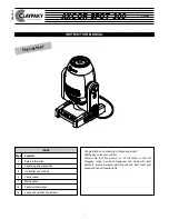 Claypaky AXCOR SPOT 300 Instruction Manual preview