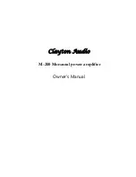 clayton audio M-200 Owner'S Manual preview