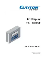 Clayton Power G3 Display 006-00001GF User Manual предпросмотр