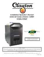 Preview for 1 page of Clayton 1600EF Installation & Operator'S Manual