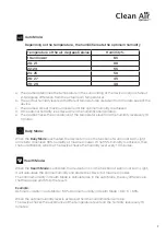 Предварительный просмотр 7 страницы Clean Air Optima CA-607W User Manual