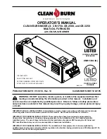 CLEAN BURN CB 140 Operator'S Manual preview