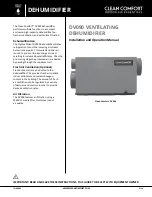 Preview for 1 page of CLEAN COMFORT DV090 Installation And Operation Manual