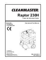 Clean master Raptor 230H Operator And Parts Manual preview