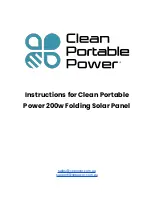 Предварительный просмотр 1 страницы Clean Portable Power CPP 200W FOLDING SOLAR PANEL Instructions Manual