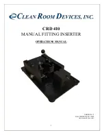CLEAN ROOM DEVICES CRD 410 Operation Manual preview