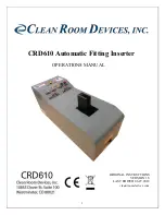 CLEAN ROOM DEVICES CRD610 Operation Manual preview