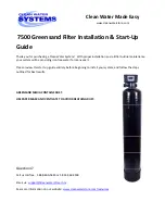 Clean Water Systems Greensand 7500 Installation & Start?Up Manual preview