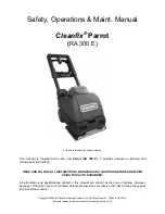 Cleanfix Parrot RA 300 E Operation And Maintenance Manual preview