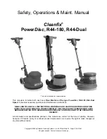 Preview for 1 page of Cleanfix PowerDisc Safety, Operation & Maintenance Manual