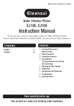 cleansui EJ105 Instruction Manual предпросмотр