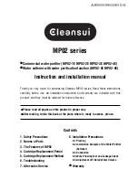 cleansui MP02-1E Instruction And Installation Manual preview