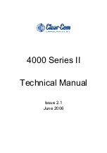 Clear-Com 4000 series II Technical Manual preview