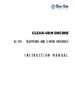 Clear-Com AC-701 Instruction Manual предпросмотр