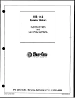 Предварительный просмотр 1 страницы Clear-Com KB-112 Instruction And Service Manual