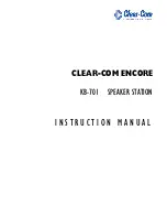 Предварительный просмотр 1 страницы Clear-Com KB-701 Instruction Manual