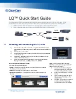 Предварительный просмотр 1 страницы Clear-Com LQ-2W2 Quick Start Manual