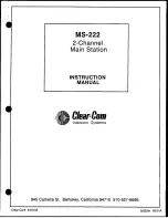 Clear-Com MS-222 Instruction Manual предпросмотр