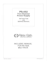 Clear-Com PS_452 Instruction And Service Manual предпросмотр