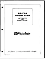 Clear-Com RS-100A Instruction And Service Manual предпросмотр